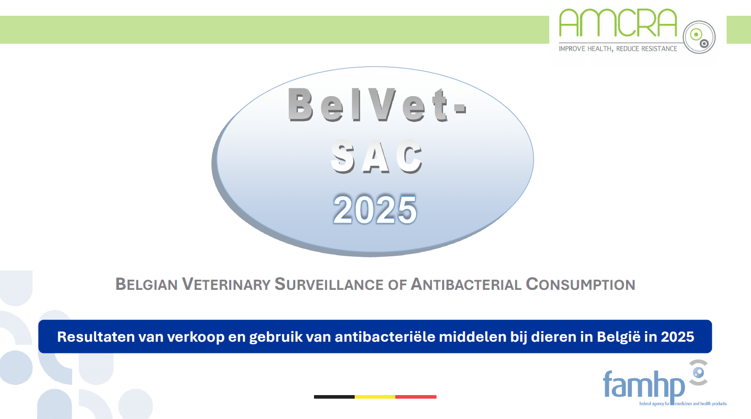 Resultaten van verkoop en gebruik van antibacteriële middelen bij dieren in België in 2025 